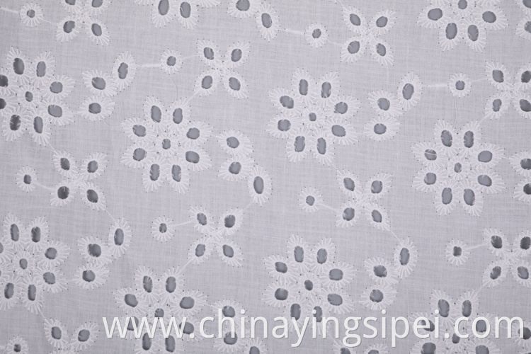 Woven 100% Cotton Dyed Embroidered Fabrics 